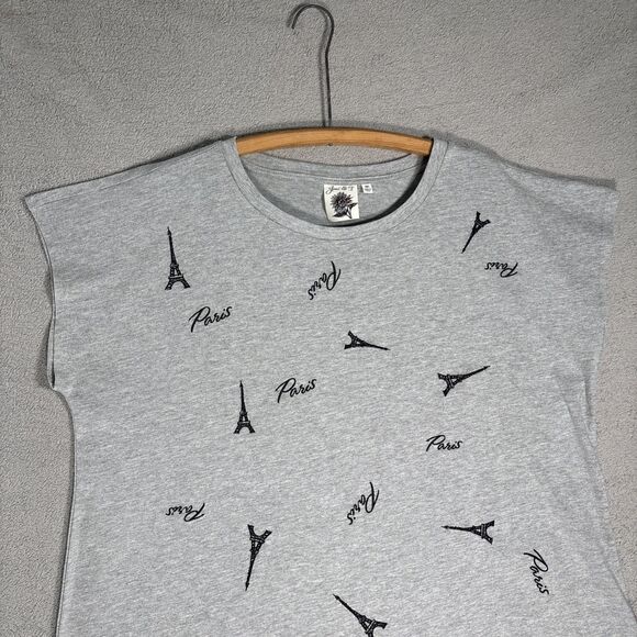 Joei & I T Shirt Women’s Size 3X Gray Paris AOP Eifel‎ Tower Chic Minimalist - Picture 2 of 15